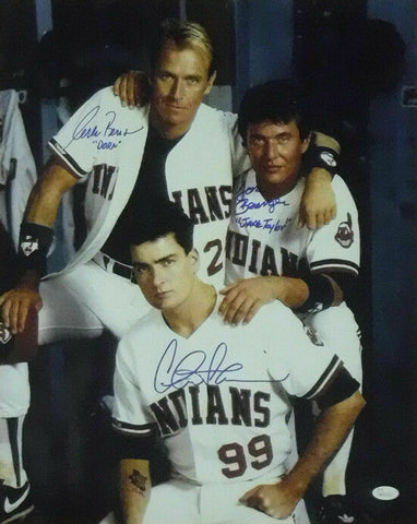 SHEEN, BERENGER & BERNSEN AUTOGRAPHED/SIGNED MAJOR LEAGUE 16X20 PHOTO 20435 JSA