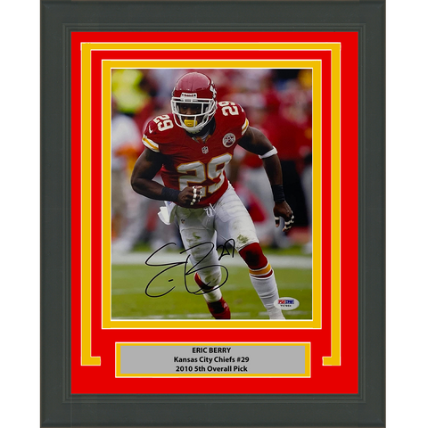 Framed Autographed/Signed Eric Berry Kansas City Chiefs 8x10 Photo PSA/DNA COA