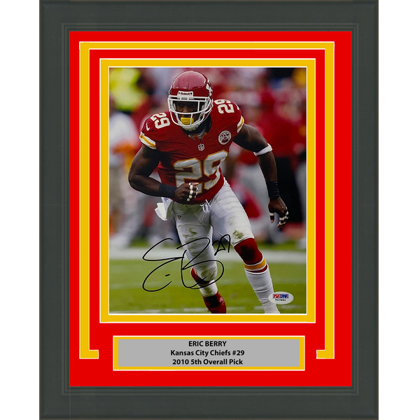 Framed Autographed/Signed Eric Berry Kansas City Chiefs 8x10 Photo PSA/DNA COA