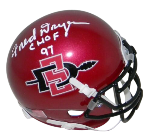FRED DRYER AUTOGRAPHED SIGNED SDSU SAN DIEGO STATE AZTECS MINI HELMET JSA
