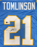 LADAINIAN TOMLINSON Signed Custom Replica Light Blue Chargers Jersey AUTO - BAS