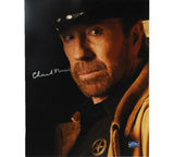 Chuck Norris Signed Unframed 11x14 Close Up Photo with Black Background