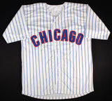 Michael Busch Signed Chicago Cubs Pinstripe Jersey (Beckett) 2025 Team HR Leader