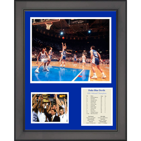 Framed 1991 Duke National Champions Christian Laettner "The Shot" 12"x15" Photo