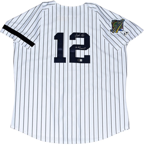 WADE BOGGS SIGNED NEW YORK YANKEES 1996 WORLD SERIES #12 MAJESTIC JERSEY BECKETT