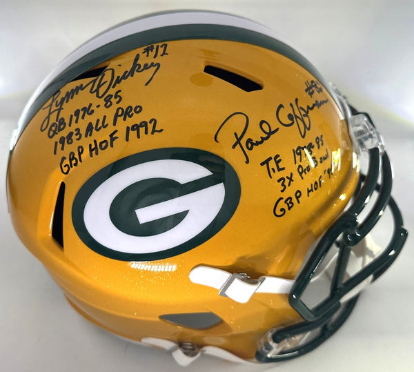 Packers LYNN DICKEY & PAUL COFFMAN DUAL Signed Full Size Replica Helmet AUTO BAS