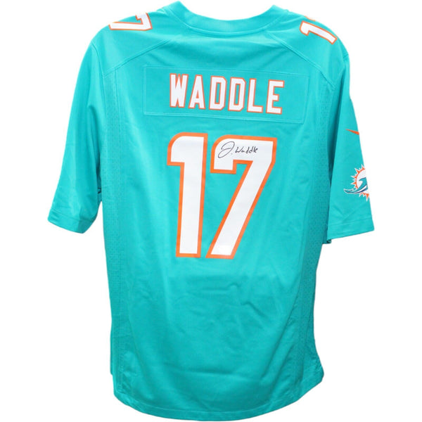 Jaylen Waddle Autographed Miami Dolphins Aqua Nike Jersey FAN 45792