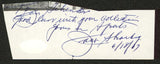 Jack Sharkey "Good Luck With... 6/18/67" Signed 2x5 Cut Signature JSA #S21098