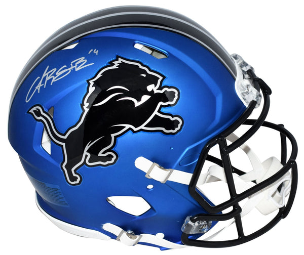 AMON-RA ST BROWN SIGNED DETROIT LIONS BLUE ALT AUTHENTIC SPEED HELMET BECKETT