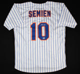 Marcus Semien Signed New York Mets Pinstriped Jersey (Beckett) 2023 World Champ