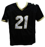 Deion Sanders Autographed/Signed College Style Black XL Jersey Beckett 39612