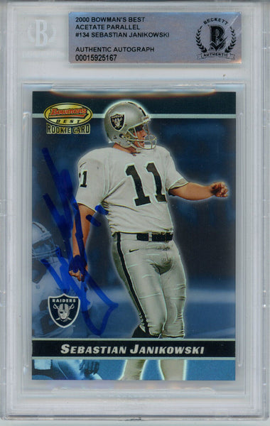 Sebastian Janikowski Signed 2000 Bowmans Best #134 Rookie Card BAS 42927