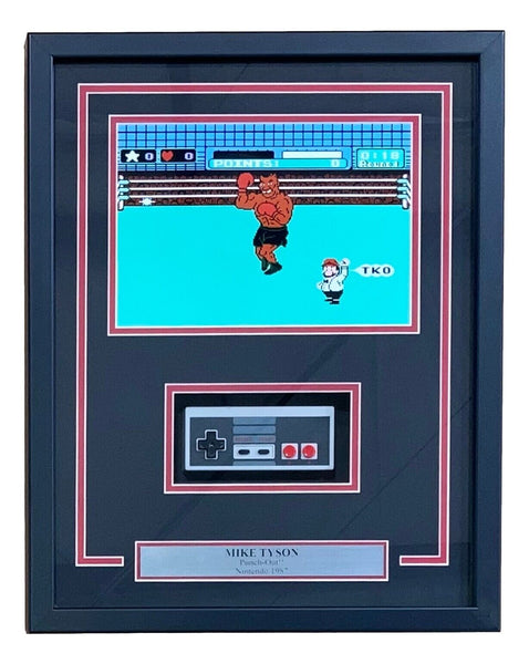 Mike Tyson Framed 8x10 Punch Out Photo w/ NES Controller