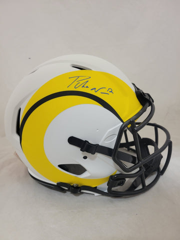 PUKA NACUA SIGNED LA RAMS LUNAR ECLIPSE SPEED AUTHENTIC HELMET FANATICS QR