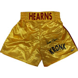Tommy Hearns Autographed/Signed Yellow Boxing Trunks Beckett 44775