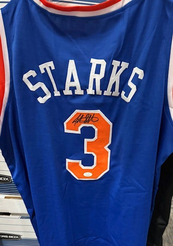 John Starks Signed New York Knicks Blue Jersey (JSA) 1994 NBA All Star Guard