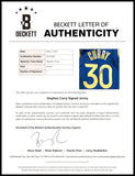 WARRIORS STEPHEN CURRY AUTOGRAPHED FRAMED NIKE ICON JERSEY BECKETT 220553