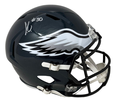 Jihaad Campbell Signed Philadelphia Eagles Full Size Replica Speed Helmet BAS