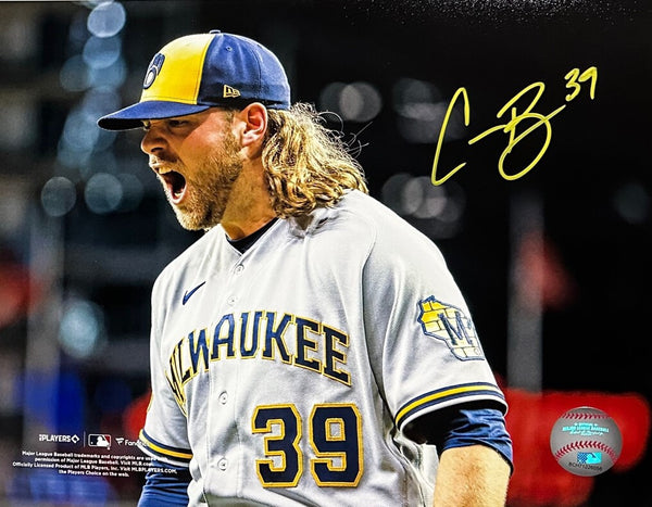 Brewers 2021 CY Young Pitcher CORBIN BURNES Signed 8x10 Photo #19 AUTO -