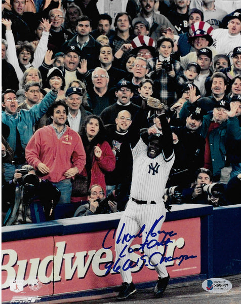 Charlie Hayes Signed NY Yankees 8x10 Photo W/ Last Out 96 WS Champs Beckett