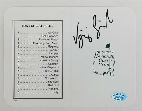 Vijay Singh Signed Original Augusta National Golf Club Scorecard (SOP COA)