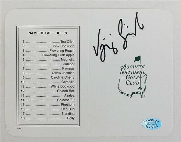 Vijay Singh Signed Original Augusta National Golf Club Scorecard (SOP COA)