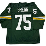 Autographed/Signed Forrest Gregg HOF 77 Green Bay Green Football Jersey JSA COA