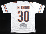 Mike Brown Signed Chicago Bears Career Stat Jersey (Beckett) 2000 2nd Round Pick
