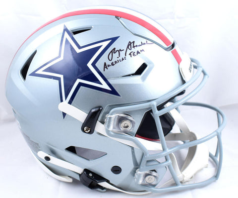 Roger Staubach Signed Cowboys F/S 76 Speed Flex Helmet w/America's Team-BeckettW