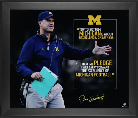 Jim Harbaugh Wolverines Framed Signed 20x24 Quote Photo-Fanatics