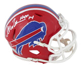Bills Andre Reed "HOF 14" Signed 1987-01 TB Speed Mini Helmet W/ Case BAS Wit