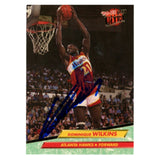 Dominique Wilkins Signed 1992 Fleer Ultra #6 SMEAR Trading Card Beckett 54217