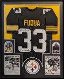 FRAMED PITTSBURGH STEELERS JOHN FRENCHIE FUQUA AUTOGRAPHED SIGNED JERSEY JSA COA