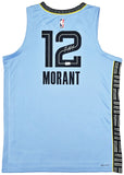 MEMPHIS GRIZZLIES JA MORANT AUTOGRAPHED LIGHT BLUE JORDAN JERSEY 48 BECKETT