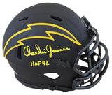 Chargers Charlie Joiner "HOF 96" Signed Eclipse Speed Mini Helmet BAS Witnessed