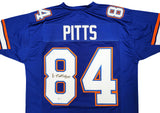 FLORIDA GATORS KYLE PITTS AUTOGRAPHED BLUE JERSEY BECKETT BAS WITNESS 209535