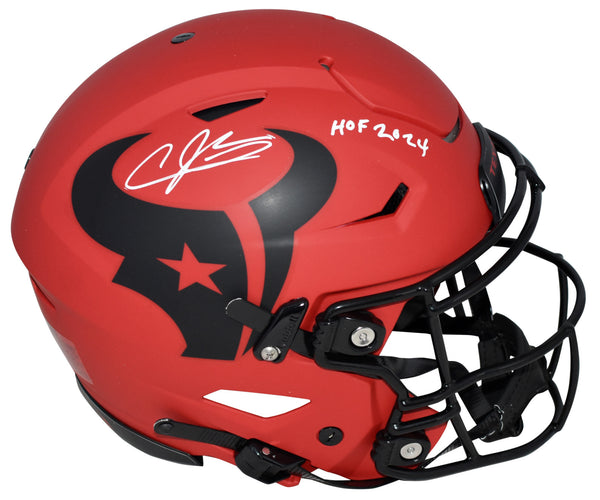 ANDRE JOHNSON SIGNED HOUSTON TEXANS RAVE AUTHENTIC SPEEDFLEX HELMET W/ HOF 2024