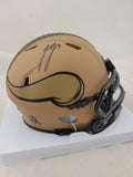 JJ MCCARTHY SIGNED MINNESOTA VIKINGS STS 2 SPEED MINI HELMET BECKETT QR