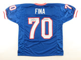 John Fina Signed Buffalo Jersey Inscribed "#Bills Mafia" (JSA) 1992 1st Round Pk