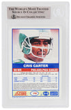 Cris Carter autographed 1989 Score Rookie Card #72 w/HOF'13 - (Beckett Encap)