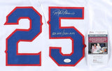 Rafael Palmeiro Signed Texas Rangers Jersey Inscribed 569 HRS/3020 Hits/ JSA COA