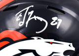 Ed McCaffrey Autographed Denver Broncos Speed Mini Helmet-Beckett W Holo *Silver