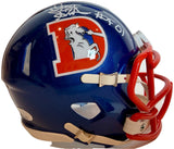 Dennis Smith Autographed Denver Broncos Blue Metallic Mini Helmet Inscribed JSA