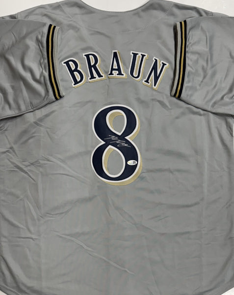 Brewers Outfielder RYAN BRAUN Signed Custom Replica Gray Jersey AUTO - JSA