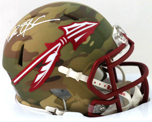 Deion Sanders Autographed Florida State Camo Mini Helmet