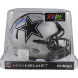 Tony Dorsett Autographed/Signed Dallas Cowboys Rave Mini Helmet Beckett 49602