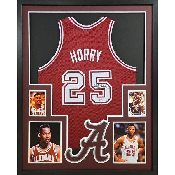 Robert Horry Autographed Signed Framed Red Alabama Jersey PSA/DNA