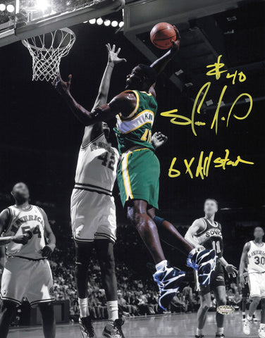 Shawn Kemp Autographed 11x14 Photo 6x All Star MCS Holo 64116