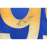 Aaron Donald Autographed/Signed Pro Style Blue Jersey Beckett 43853
