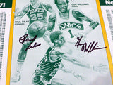 1978-79 NBA Champions Supersonics Auto Poster Photo 9 Sigs Fred Brown MCS 51074